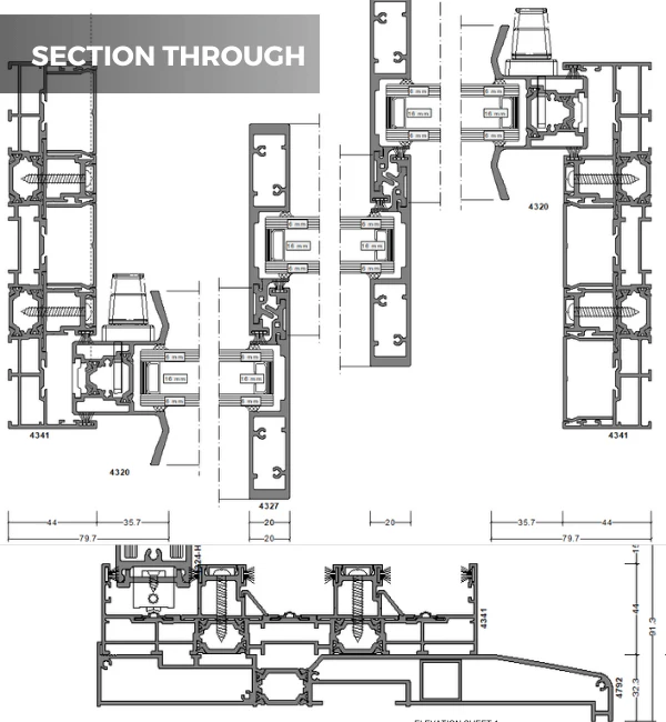 Anthracite Grey  Twenty Slide Aluminium Sliding Door 3.2m-(3186 mm W x 2090mm H) -Three Pane - Image 4