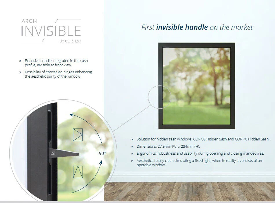 Cortizo- arch Invisible handle- antracite grey RAL7016 - Image 5